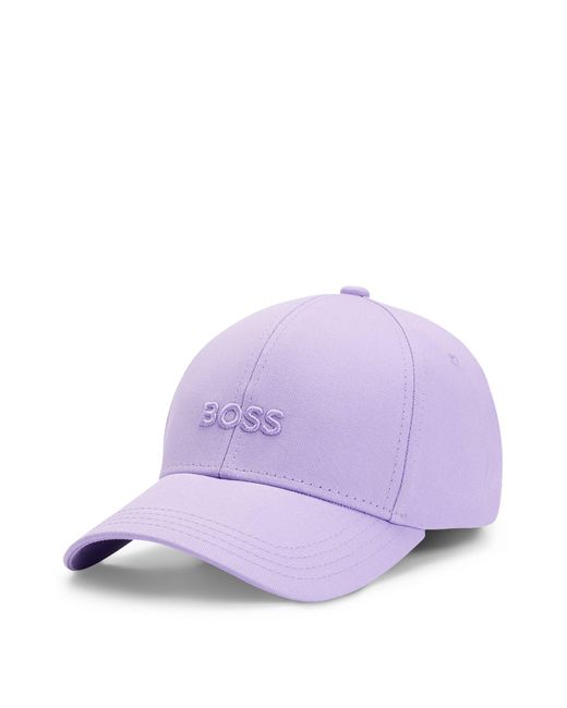 Boss Purple Cotton-twill Cap With Embroidered Logo