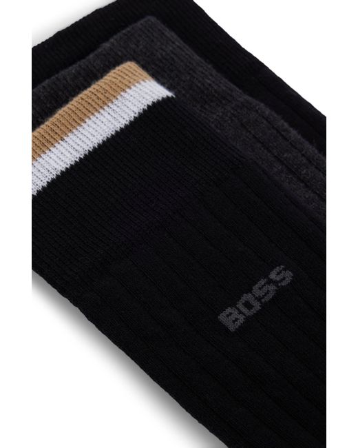 Boss Set Van Drie Paar Sokken Van Een Katoenmix In Standaardlengte in het Black voor heren