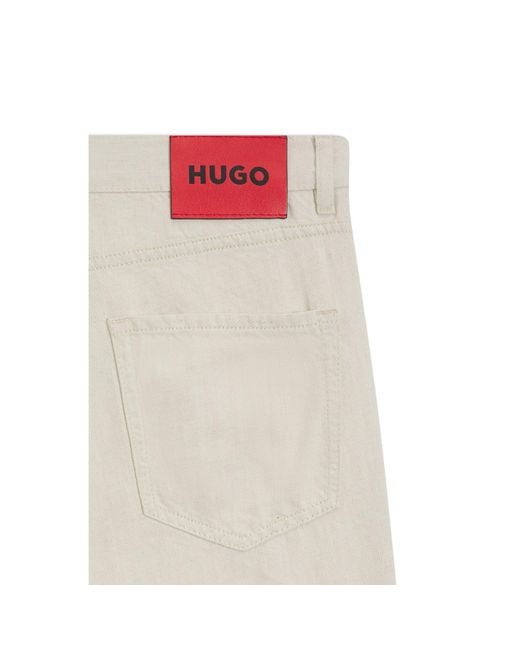 HUGO Natural Relaxed-Tapered-Fit Jeans for men
