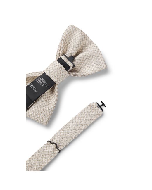 Boss White One Silk Bow Tie for men