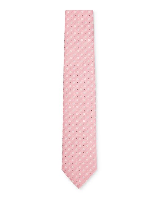 Boss Pink Silk-blend Tie With Jacquard Pattern for men