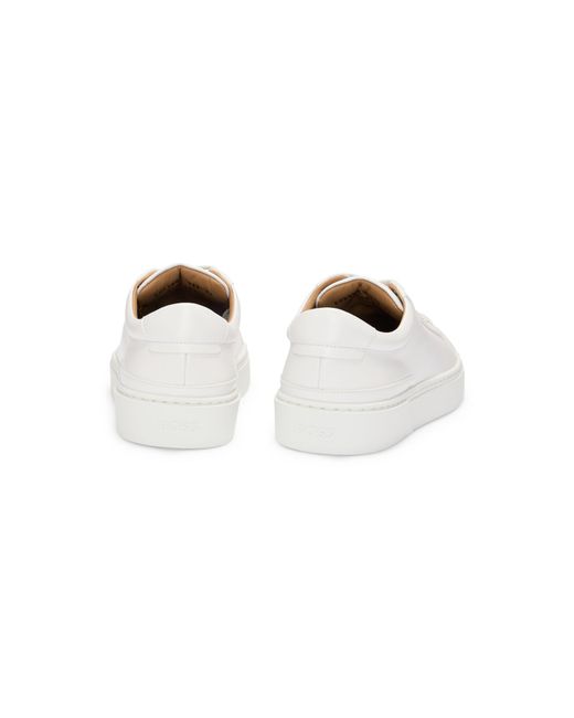Boss White Gary Trainers With Leather Uppers for men
