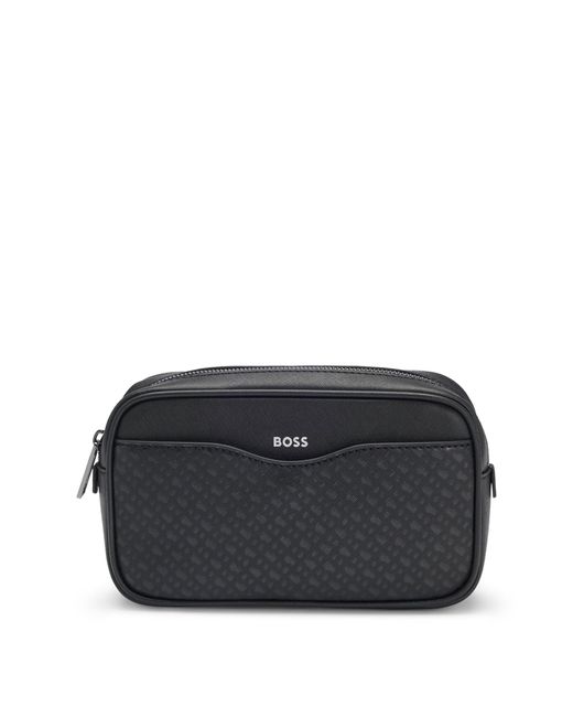 Boss Strukturierte Gürteltasche Mit Monogramm-Muster in Black für Herren