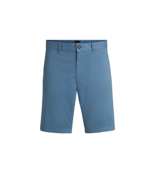 Boss Blue Slim-Fit Shorts for men