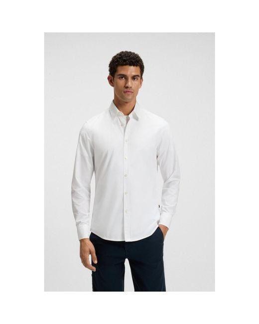 Boss White Regular-Fit Shirt for men