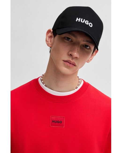 HUGO Cap Aus Baumwoll-Twill Mit Mesh-Einsätzen in Black für Herren