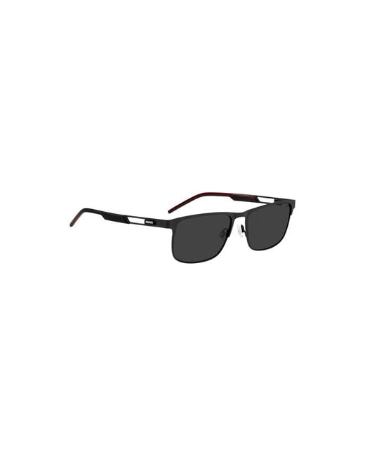 HUGO Black Sunglasses With Rubber Logo for men