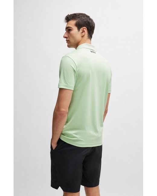 Boss Green Degradé-jacquard Polo Shirt With Contrast Logo for men