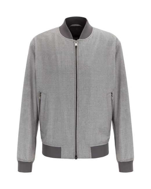 BOSS by Hugo Boss Grey Wool Bomber Jacket in Gray for Men Save 60 Lyst