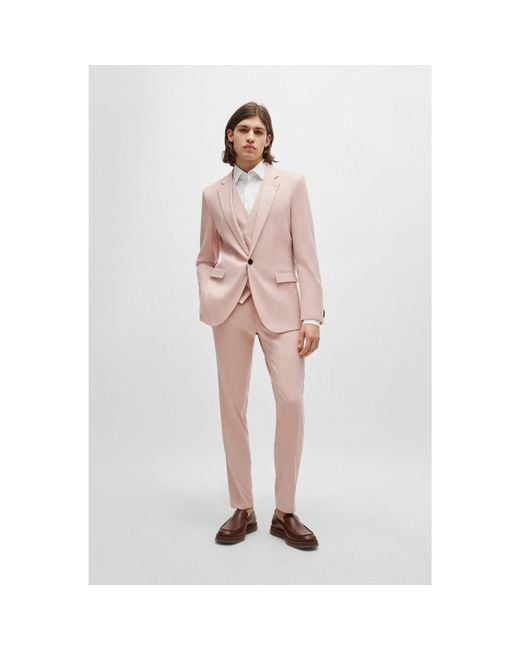 HUGO Pink Extra-Slim-Fit Suit for men
