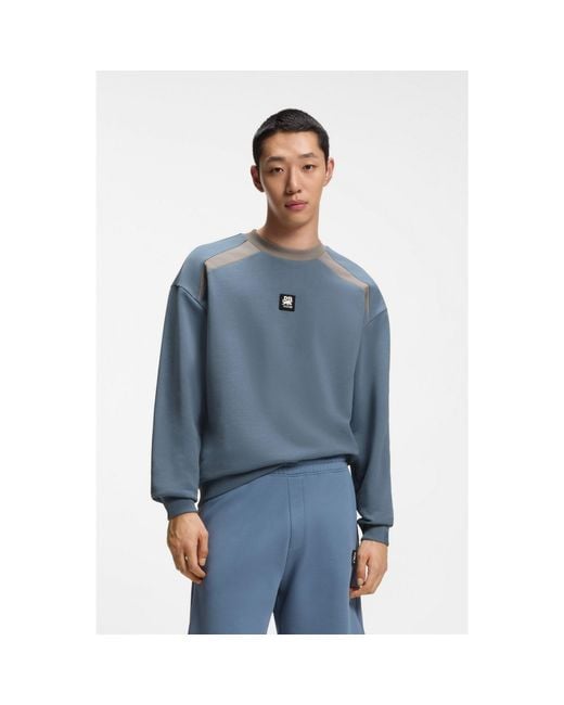 HUGO Blue X Rb Cotton-Terry Sweatshirt With Bull Motif for men
