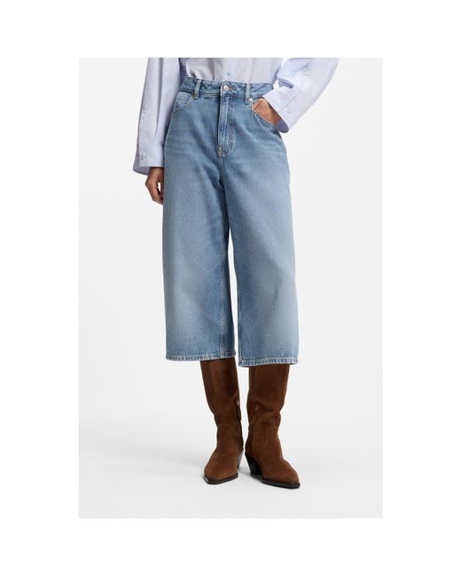 Boss Blue Mid-Rise Cropped Jeans