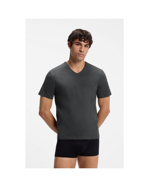 Boss Blue Three-Pack Of V-Neck Underwear T-Shirts for men