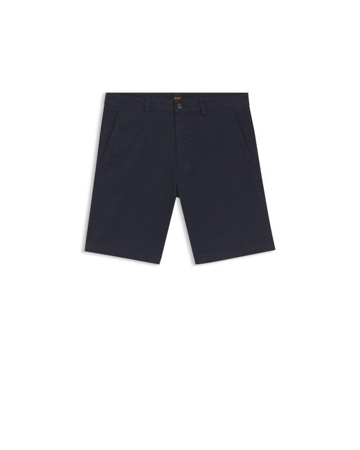 Boss Blue Slim-Fit Chino Shorts for men