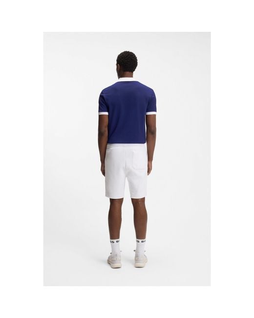 Boss Blue Paddy Polo Shirt With Country Flag for men