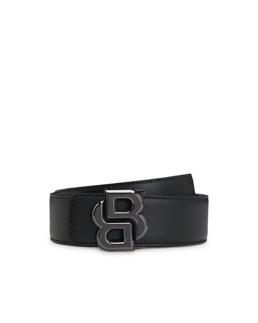 Boss Black Reversible Belt With Double B Monogram Buckle for men