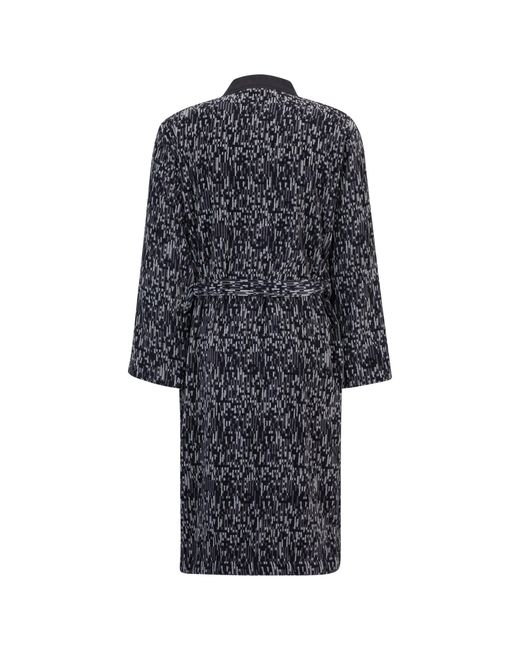 Boss Black Cotton-Jacquard Dressing Gown With Embroidered Logo