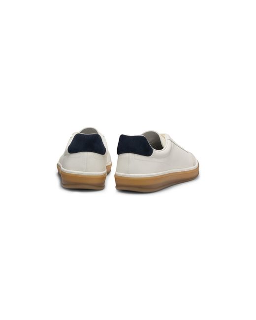 Boss Blue Beckham X Leather Trainers With Suede Trims for men