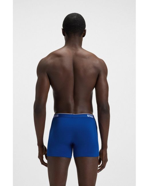 Boss Set Van Drie Boxershorts Met Logo's Van Stretchkatoen in het Blue voor heren