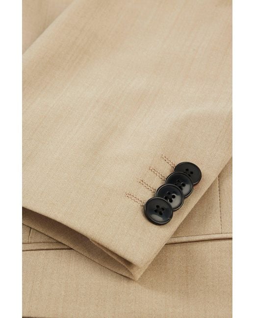 HUGO Natural Slim-fit Suit In Textured Fabric for men