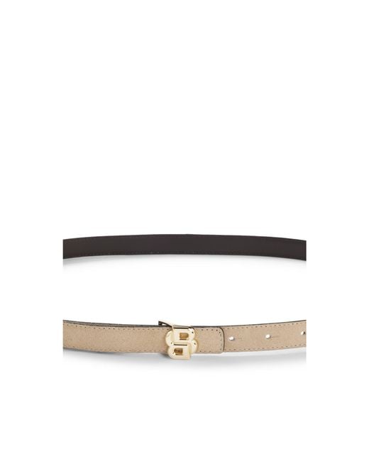 Boss Natural Reversible Italian-Leather Belt With Light Hardware