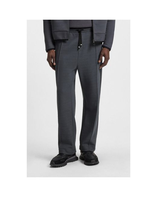 Boss Gray Relaxed-Fit Tracksuit Bottoms for men