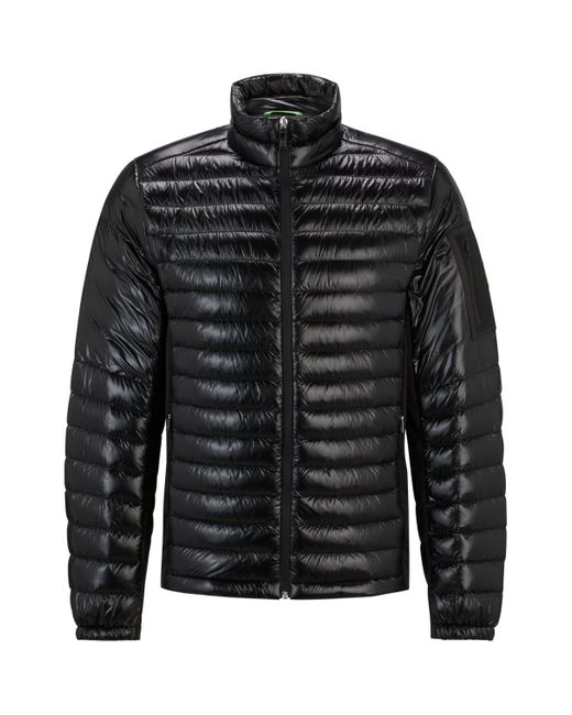Boss Gray Lightweight Water-repellent Jacket With Down Filling for men