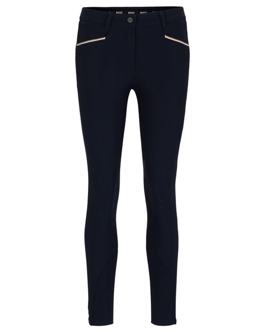 Boss Blue Equestrian Breeches With Knee Grips