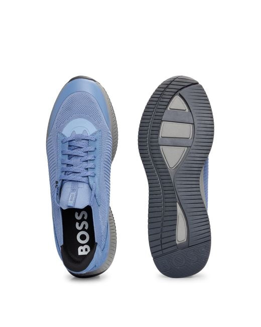 Boss Blue Ttnm Evo Trainers With Knitted Uppers for men