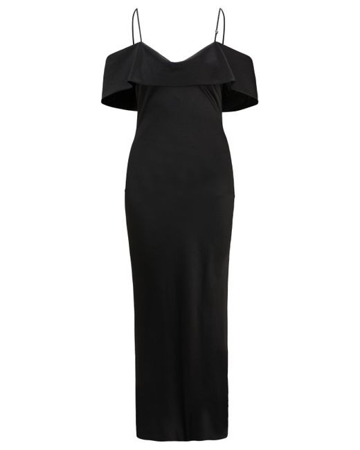 HUGO Black Kleid aus Satin mit Bardot-Ausschnitt