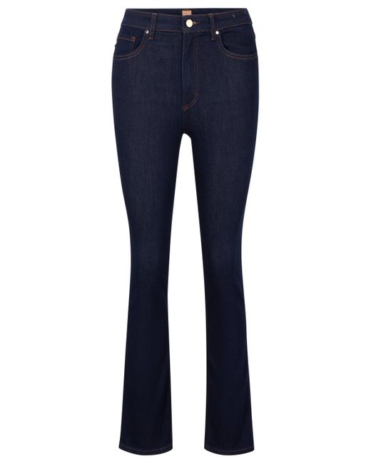 BOSS by HUGO BOSS Blaue Jeans aus SuperStretchDenim mit hohem Bund in Blau Lyst DE