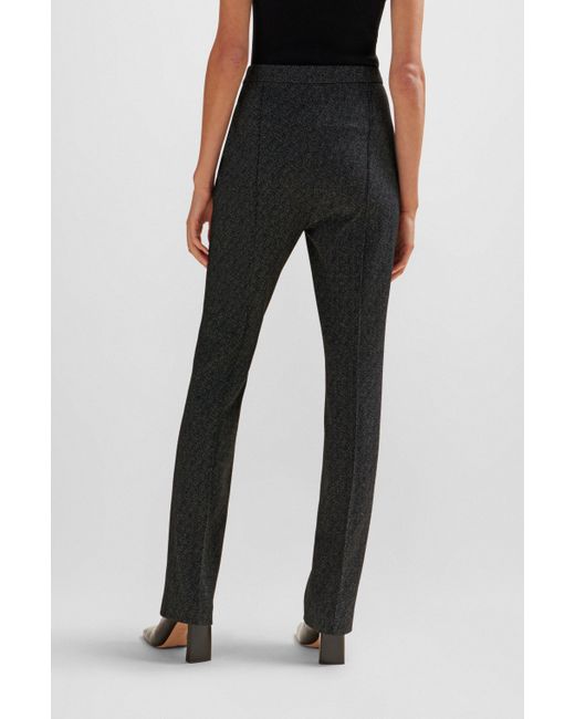Boss Black Slim-fit High-rise Trousers In Stretch Jersey