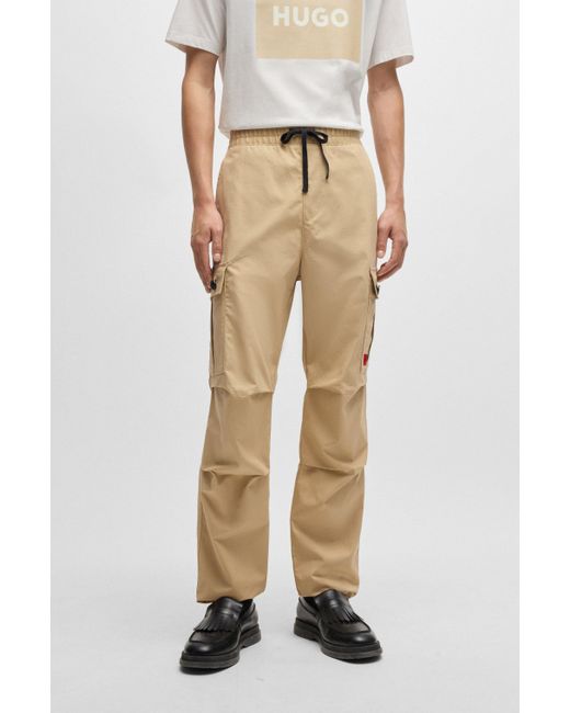 Pantalon cargo Regular Fit en coton ripstop HUGO pour homme en coloris Natural
