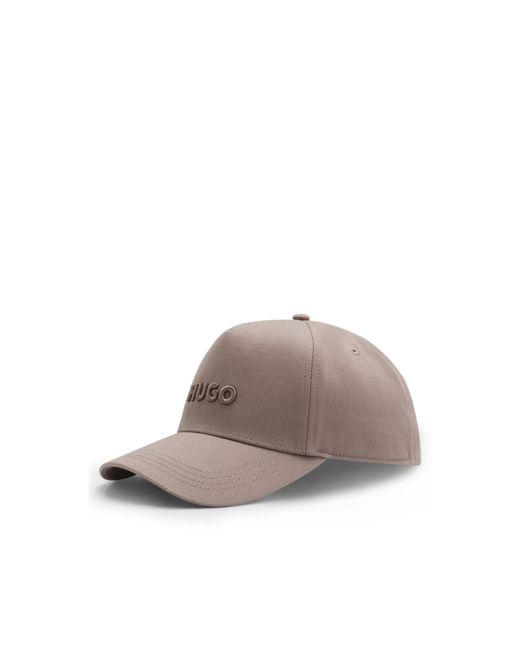 HUGO Brown Cotton-Twill Cap With Logo for men