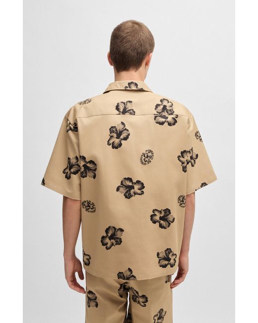 HUGO Natural Light Beige Men's Casual Shirts Size M for men