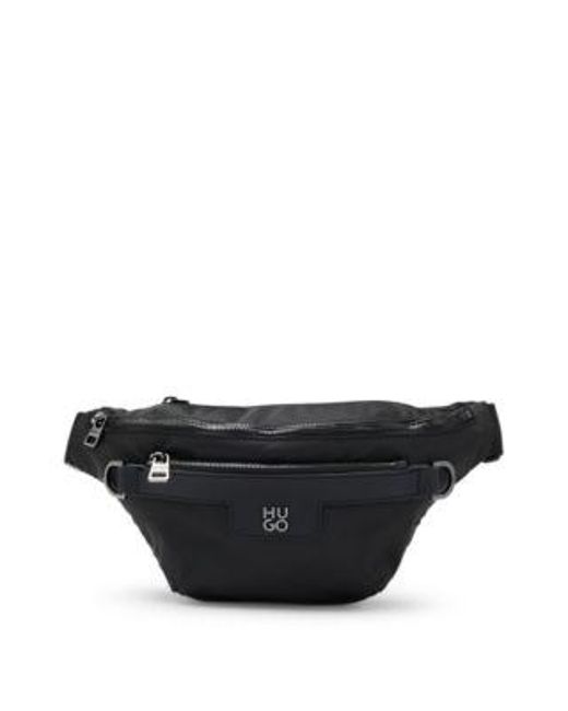 Sac ceinture en twill avec logo métallique revisité HUGO pour homme en coloris Black