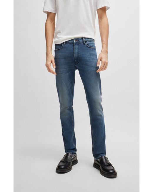 HUGO Extra Slim-Fit Jeans aus blauem Stretch-Denim in Blue für Herren