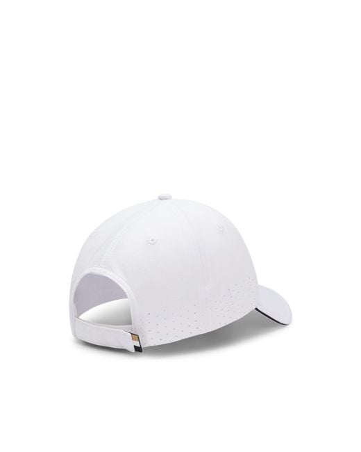Boss White Perforated Cap With Gloss Logo for men