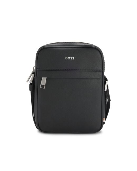 Boss Black Reporter Bag With Signature Stripe And Logo Detail for men