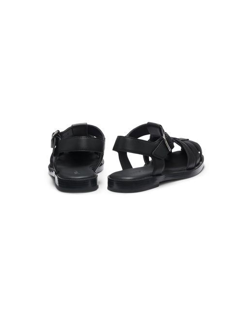 HUGO Black Fisherman-Style Sandals