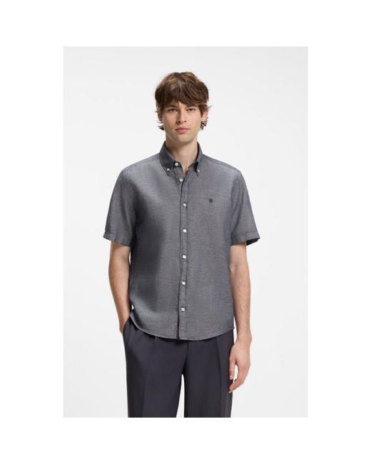 Boss Gray Short-Sleeved Shirt for men