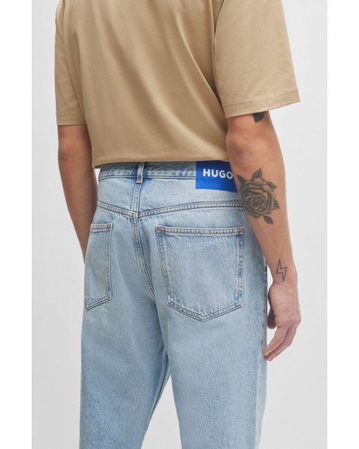 HUGO Baggy-Fit Jeans aus schwerem Baumwoll-Denim in Blue für Herren