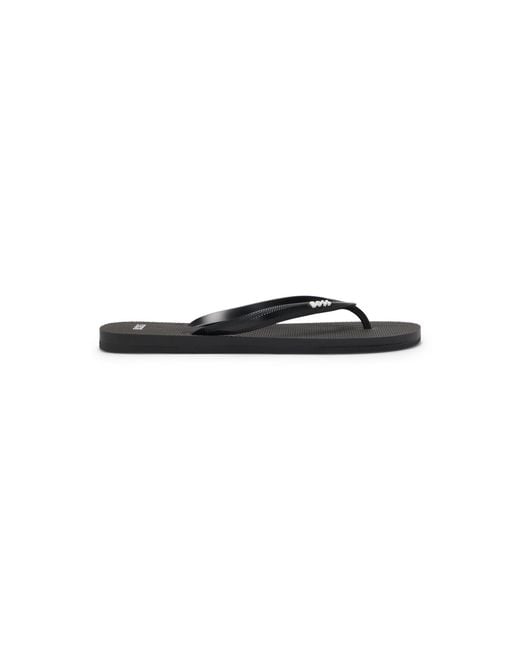 Boss Black Italian-Made Flip-Flops With Contrast Logo Detail for men