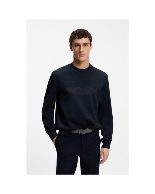 Boss Blue X Aston Martin Sweatshirt With Wing Detail for men