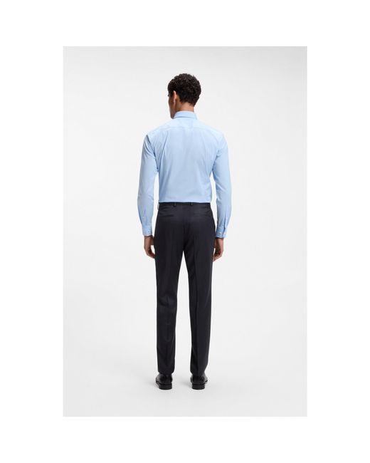Boss Blue One Regular-Fit Trousers for men