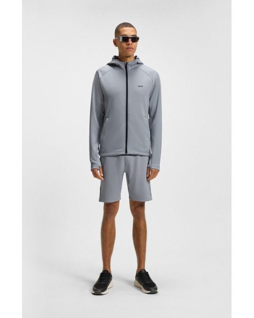 Boss Active Shorts Aus Stretch-Gewebe Mit Dekorativen Reflektierenden Details in Gray für Herren