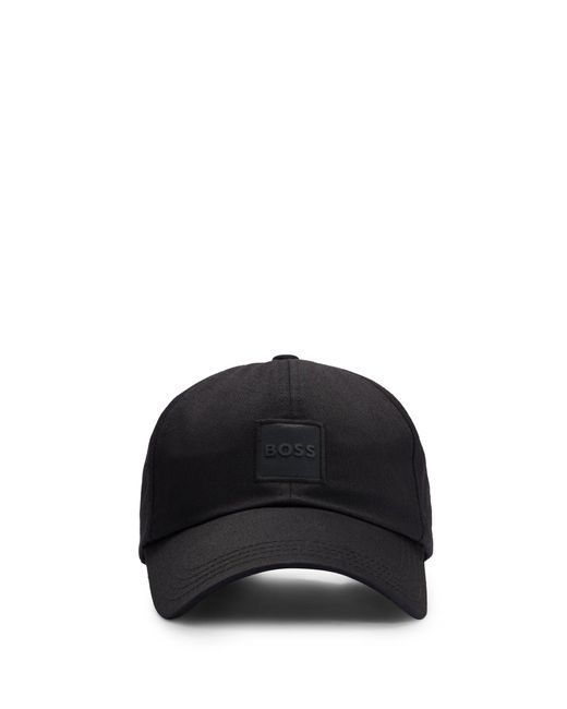 Boss Black Cotton-twill Cap With Logo Patch for men
