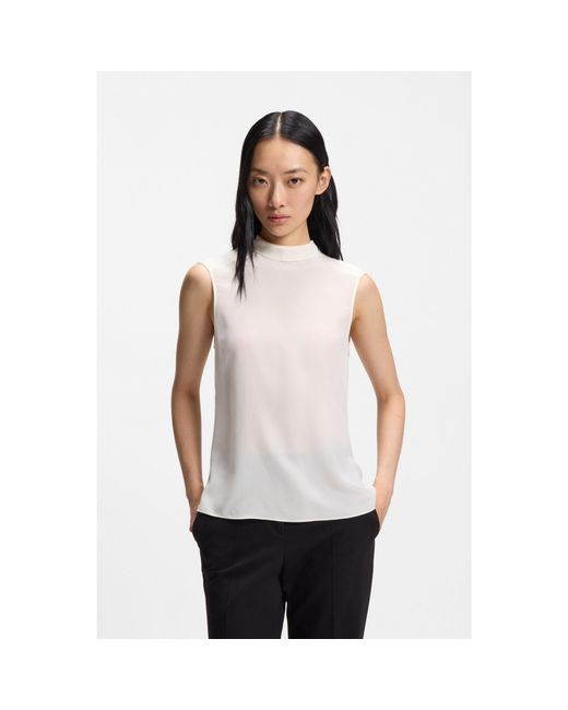 Boss White Regular-Fit Blouse