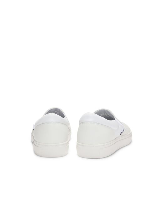 HUGO White Slip-On Shoes With Logo Vamp for men