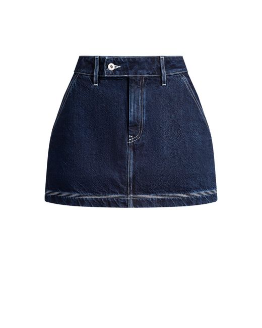 HUGO Blue Denim Mini Skirt With Contrast Stitching
